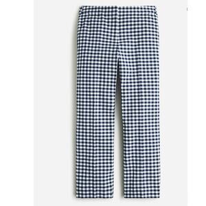 J. Crew Kate Straight Leg Gingham Pants Blue White Size 2